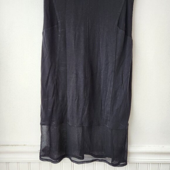 Helmut Lang Little Black Dress Silk Stretch Jersey Knit Pencil Bodycon Women's S - Picture 5 of 8